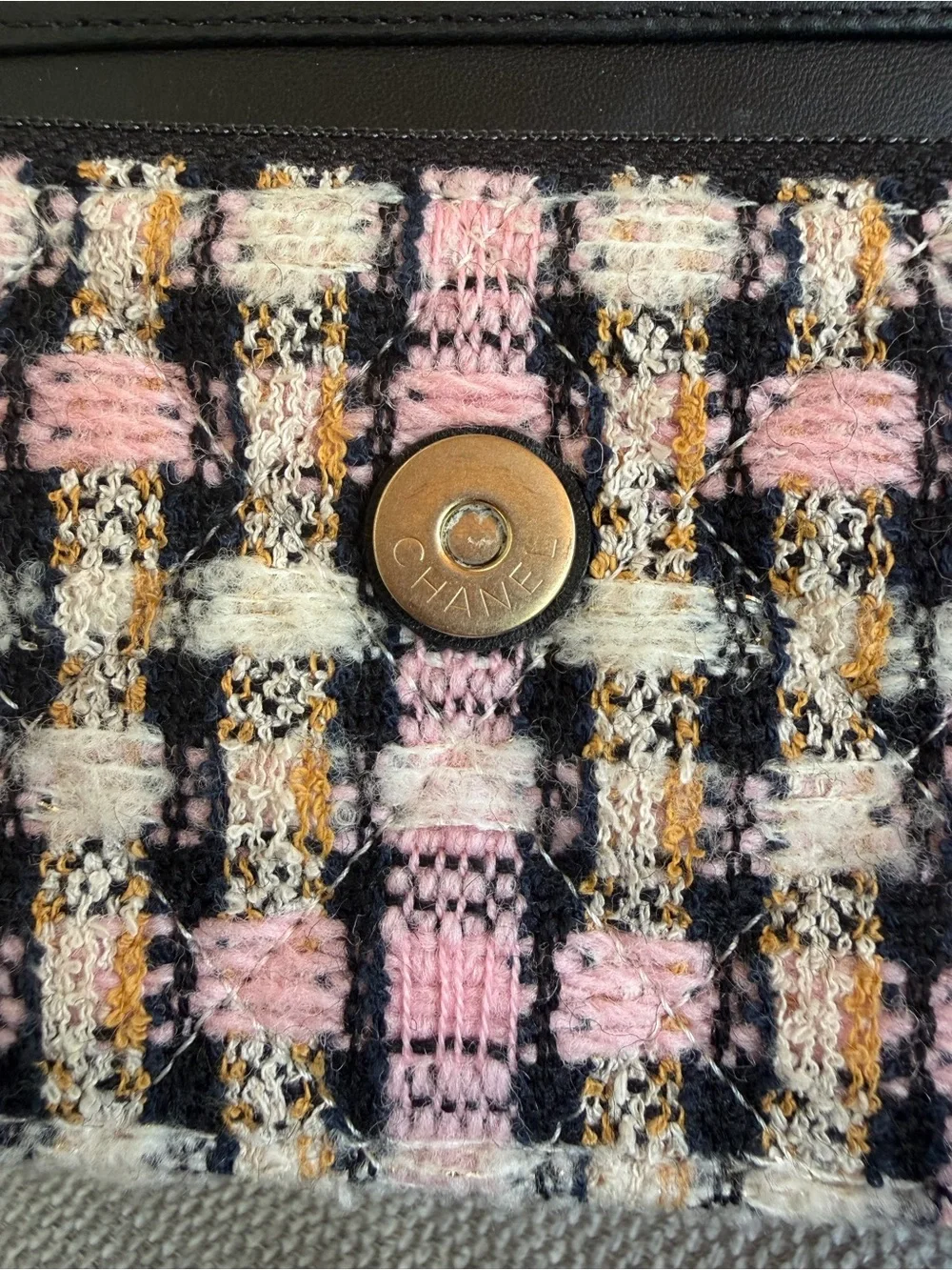 Chanel CC Tweed Pearl Crush Wallet on Chain